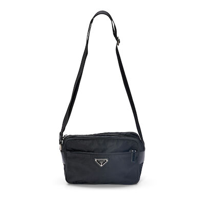 PRADA: BLACK TESSUTO MESSENGER BAG