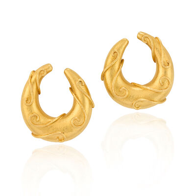 ZOLOTAS: A PAIR OF 22K GOLD HOOP EARCLIPS, GREECE