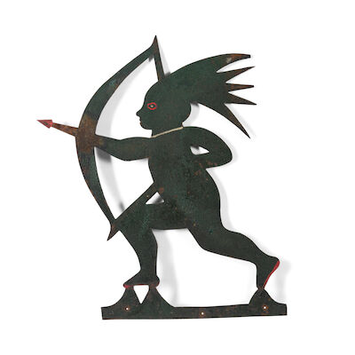 Painted Sheet Metal Native American Archer