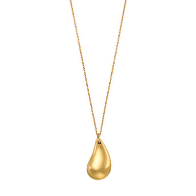 TIFFANY & CO.: A VINTAGE 18K GOLD TEARDROP PENDANT NECKLACE