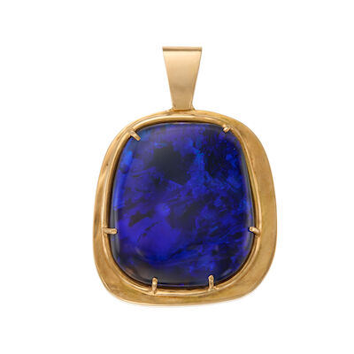 17K GOLD FRAMED BLACK OPAL PENDANT
