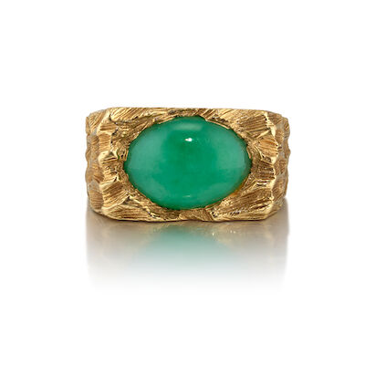 14K GOLD AND JADEITE RING