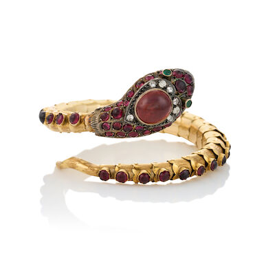 A GARNET SNAKE BRACELET