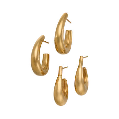 TWO PAIRS OF GOLD EARRINGS