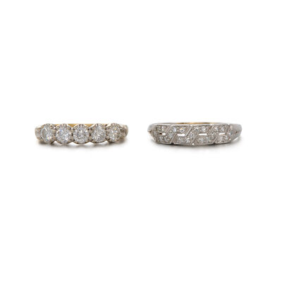 TWO ANTIQUE DIAMOND RINGS