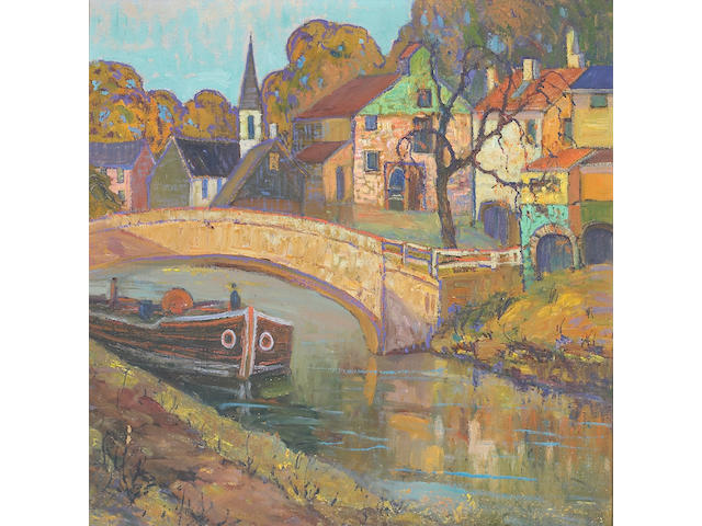 Fern Isabel Coppedge (1883-1951) The Canal Bridge, New Hope, Pennsylvania 18 x 18in