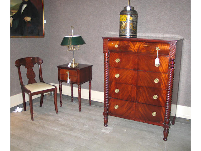 An American Empire style mahogany bedroom suite