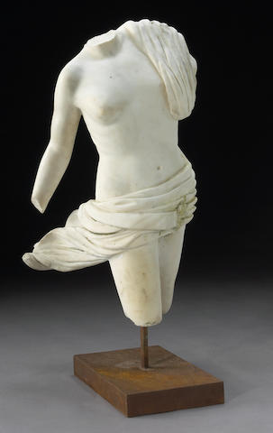 An Italian carved marble torso 19th century