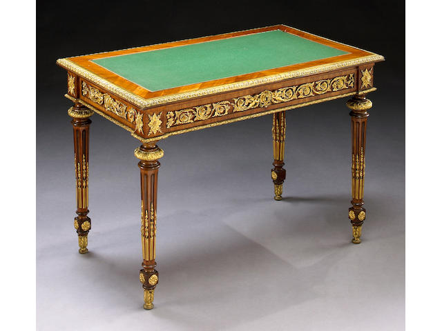 A Louis XVI style gilt-bronze mounted kingwood table a ecrire Stamped GROHE Fres Second half 19th century