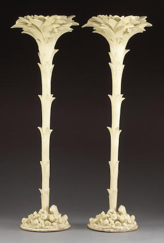A pair of Serge Roche plaster floor lamps