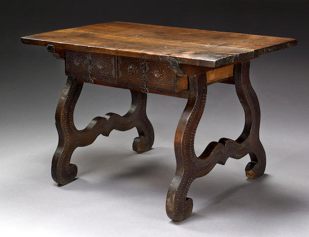 A Spanish Baroque walnut table Early 18th century