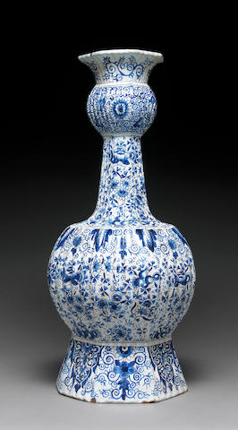 A Dutch blue and white tin glazed vase Late 18th century