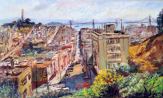 Michele Cascella (Italian 1892-1989) A view of San Francisco 30 x 50in (76 x 127cm)