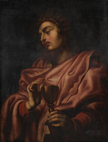 Studio of Francesco Trevisani (Italian 1656-1746) Saint John the Evangelist 40 1/4 x 31 1/4in (102.2 x 79.4cm)