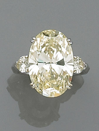 A diamond and platinum ring
