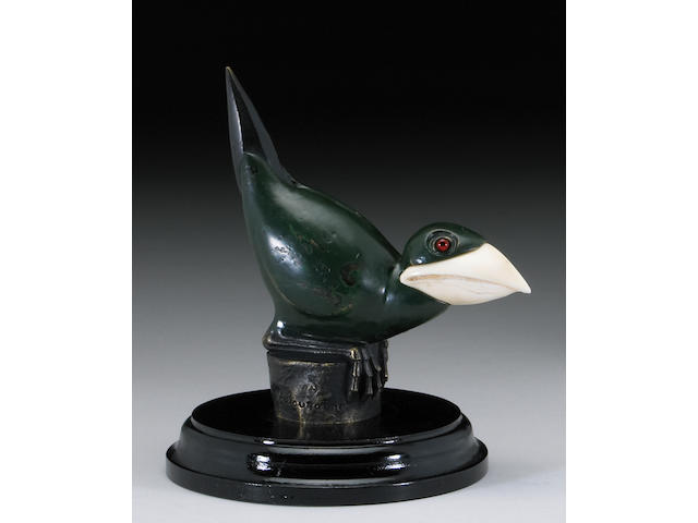 A rare Marcel Bouraine bird mascot with Ivory beak, French, circa 1920,
