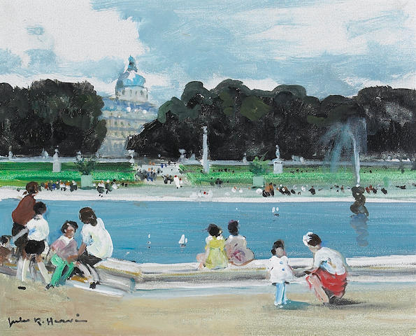Jules Ren&#233; Herv&#233; (French, 1887-1981) Jardin des Tuileries 14 x 16in (36 x 41cm)