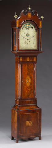A Federal mahogany inlaid tall case clock