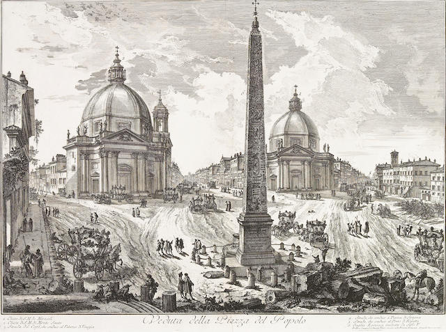 Giovanni Battista Piranesi; Veduta della Piazza del Popolo, from Vedute di Roma;