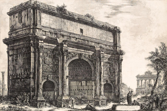 Giovanni Battista Piranesi; Veduta dell'Arco di Settimio Severo, from Vedute di Roma;