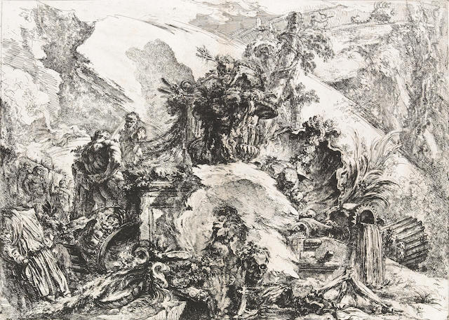 Giovanni Battista Piranesi; The Skeletons, from Grotteschi;