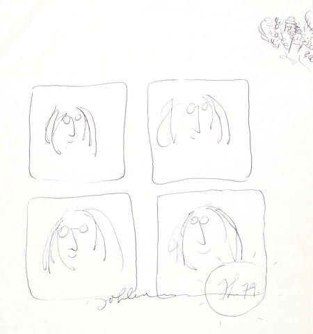 An autograph sketch of John Lennon