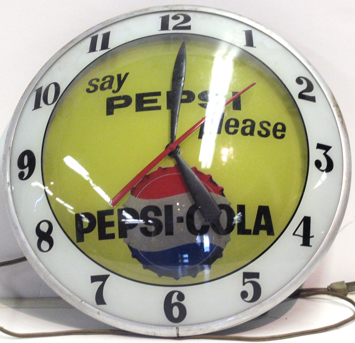 Please Clock Bonhams Cars : A 'Say Pepsi Please' 12 hour clock, (Qty)
