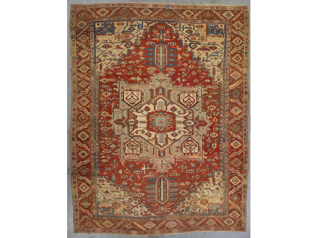 A Heriz carpet Northwest Persia, Size approximately 12ft 11in x 9ft 9in