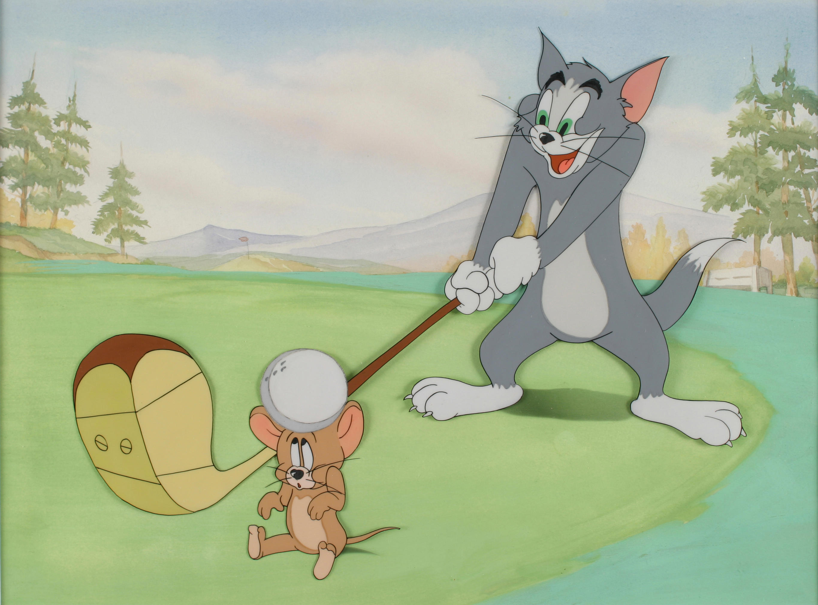 A MGM celluloid of Tom and Jerry.