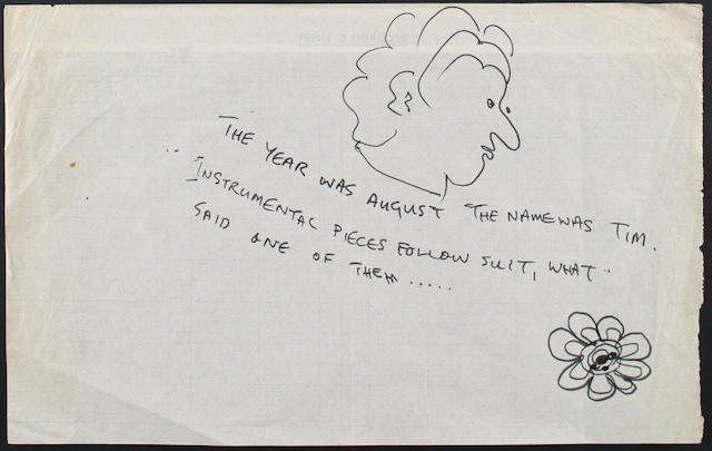 A Paul McCartney handwritten note with a drawing