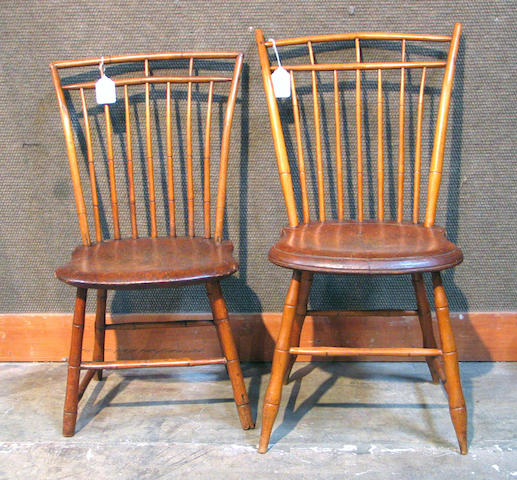 An assembled group of five Windsor chairs