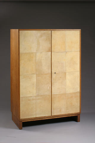 Bonhams : A fine and rare Jean-Michel Frank parchment two-door cabinet