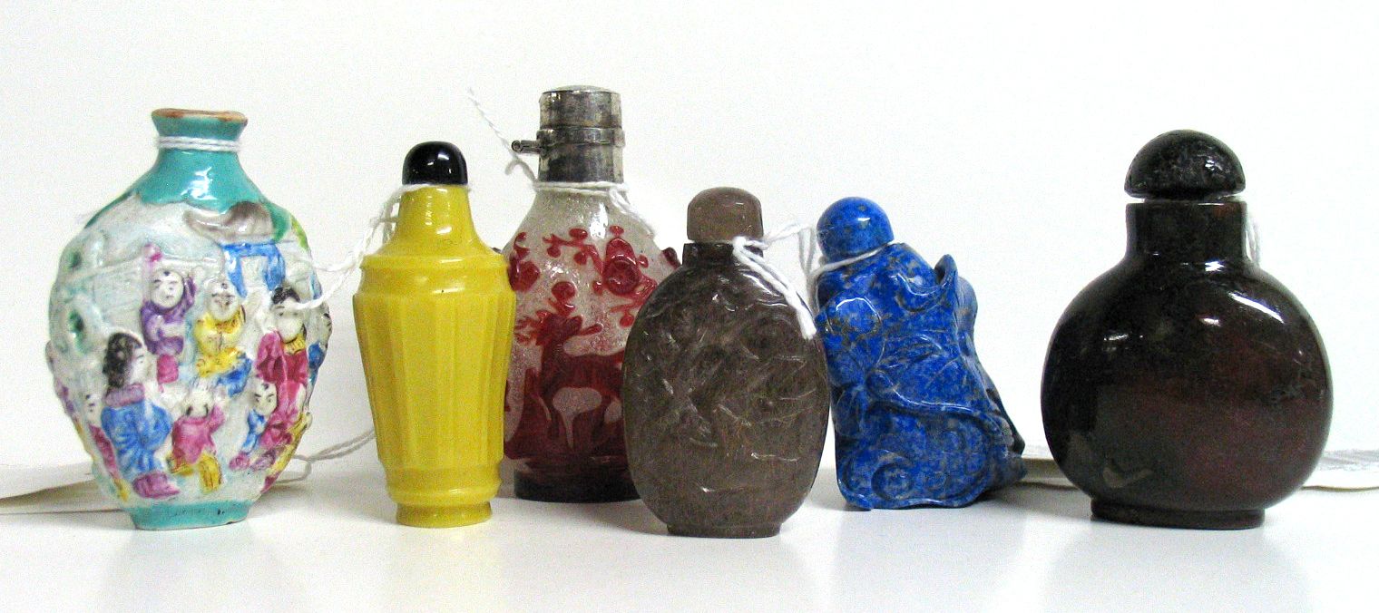 Six assorted snuff bottles