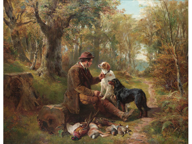 John Sargent Noble (British 1848-1896) The gamekeeper's companions 28 x 36 in. (71 x 91.5 cm.)