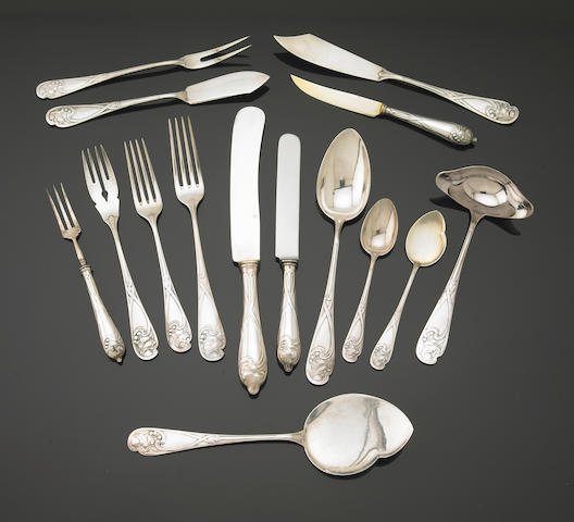 A WMF Jugendstil silver plated flatware Set