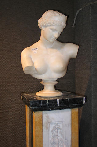 An Italian marble bust of female goddess
