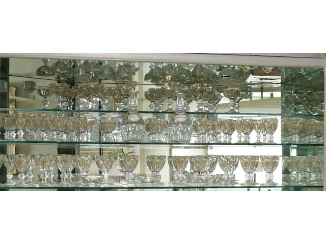 A Baccarat gilt-decorated glass stemware service