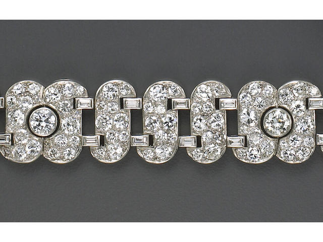An art deco diamond bracelet, Rubel Fr&#232;res,
