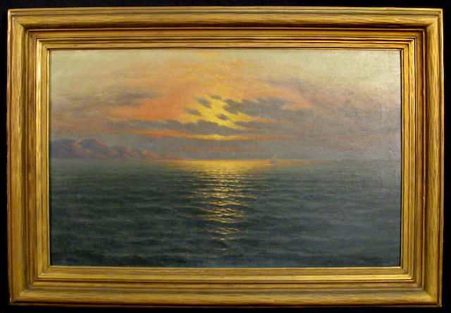 Nels Hagerup (Swedish/American 1864-1922) An Ocean Sunset 18 x 28in