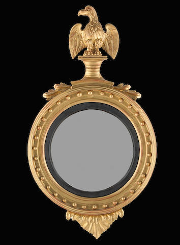 A William IV giltwood convex mirror