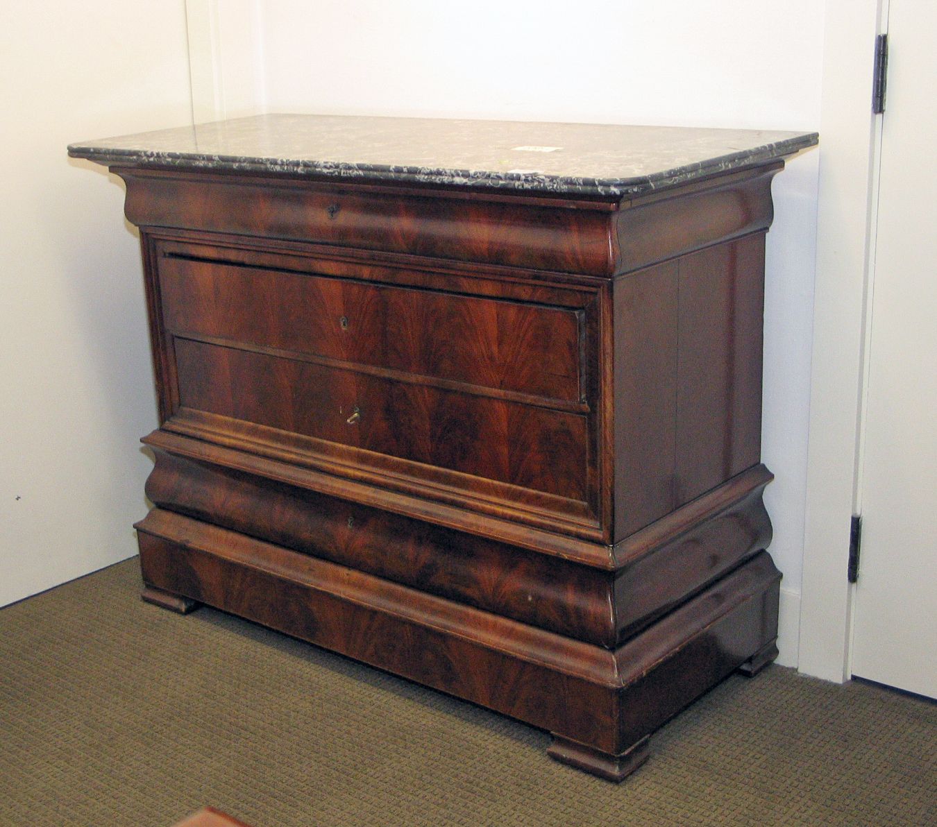 A Louis Philippe walnut commode