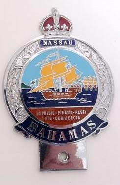 A rare Bahamas enamel car badge, 1930s,