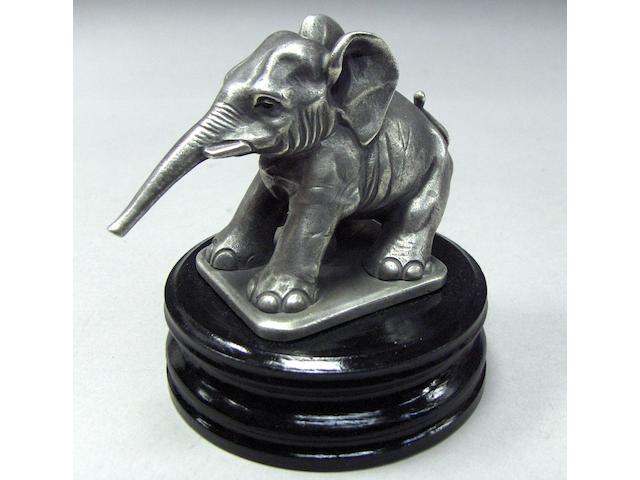 A fine and rare Dunhill 'Baby Elephant' mascot by A E LeJeune, British, 1928, 5in long
