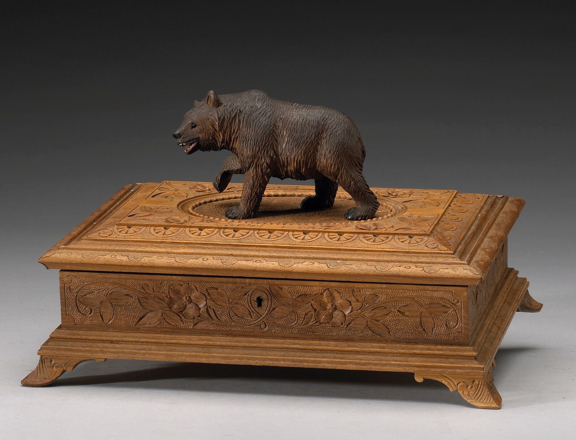 A Black Forest walnut box
