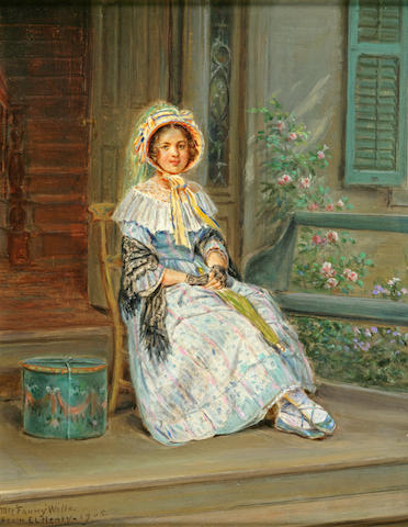 Edward Lamson Henry (1841-1919) Portrait of a Mrs. Fanny Wells 9 3/4 x 7 3/4in