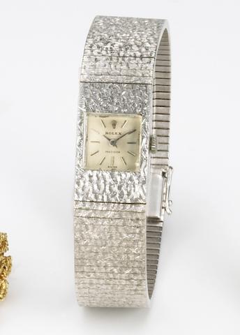 Rolex. A lady's 18k white gold bracelet watchRef.2889, 1960s