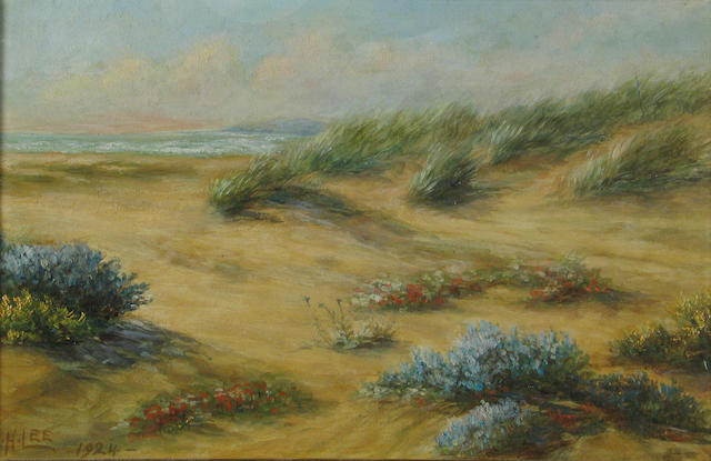 E. H. Lee (20th c.) Flowers on the Dunes 7 x 11in