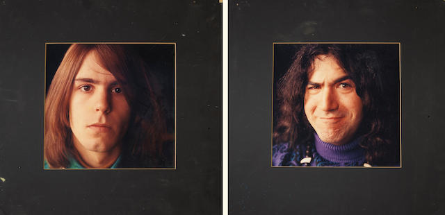 Two color photographs of Jerry Garcia and Bob Weir, circa 1968