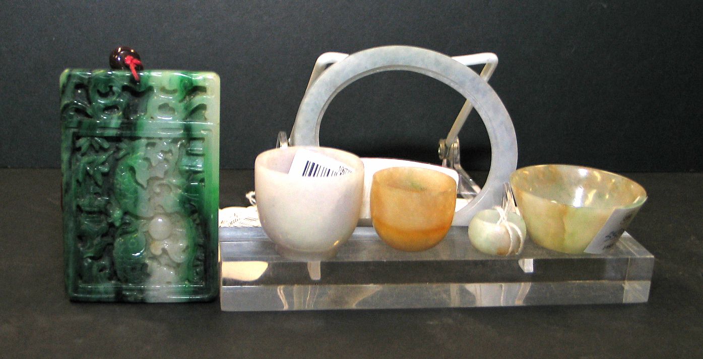 Six jadeite decorations