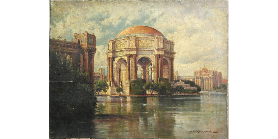 Deidrich Henry Gremke (American, 1860-1939) A view of the Palace of Fine Arts, San Francisco 16 x 20in unframed